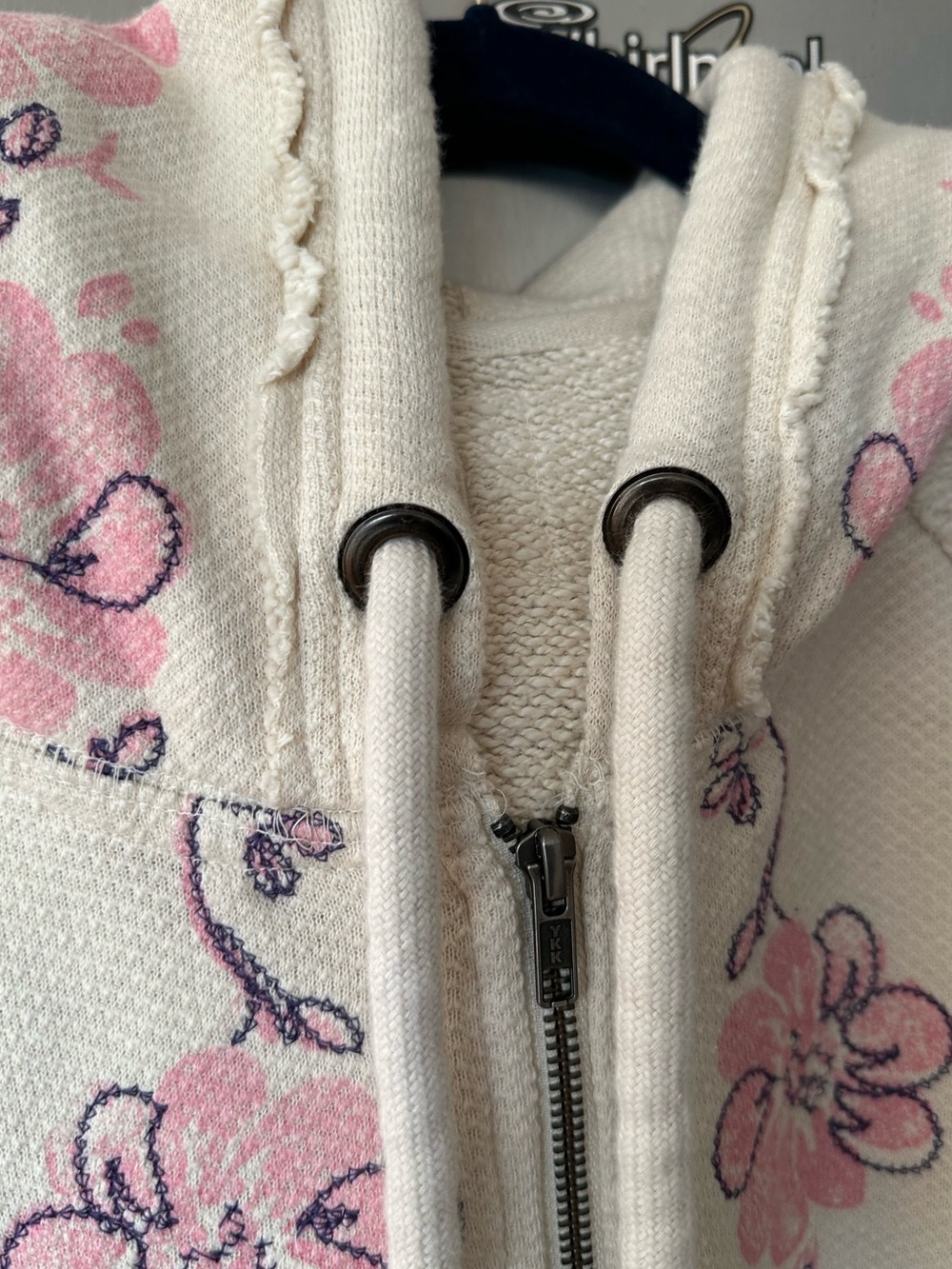 NWT FREE PEOPLE We The Free Up The Vine Hoodie Ivory Combo- Medium - Picture 4 of 6